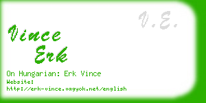 vince erk business card